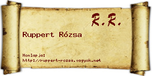 Ruppert Rózsa névjegykártya